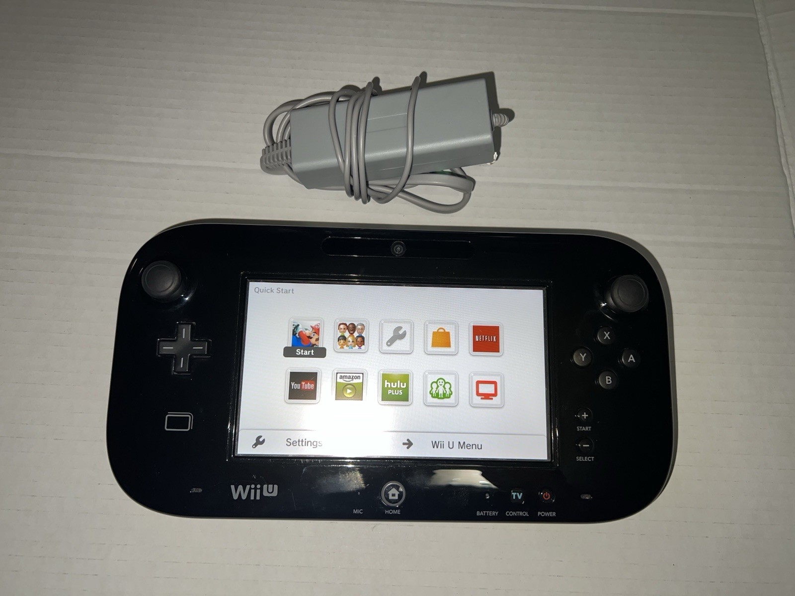 Nintendo Wii U Gamepad Only No Console WUP-010 Black – Tested Works + Charger