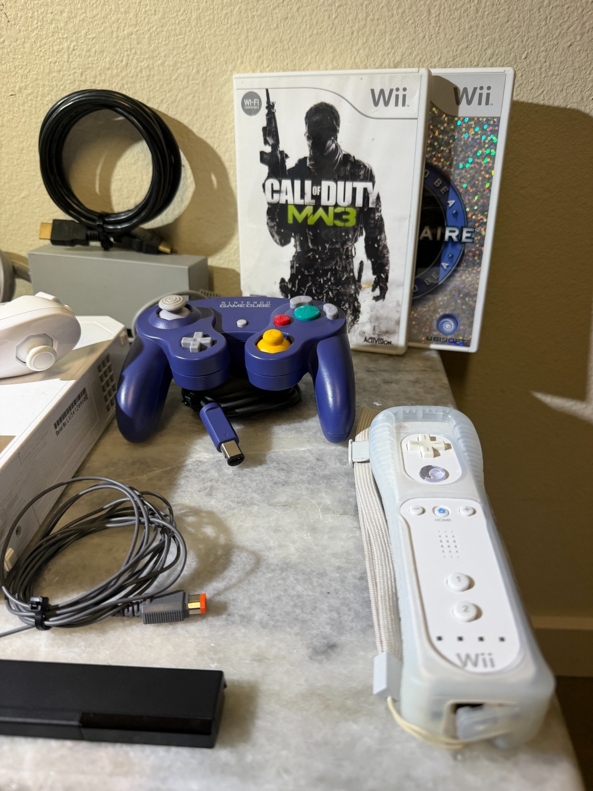 Nintendo Wii GameCube-Compatible Bundle – Indigo Controller & HDMI Adapter