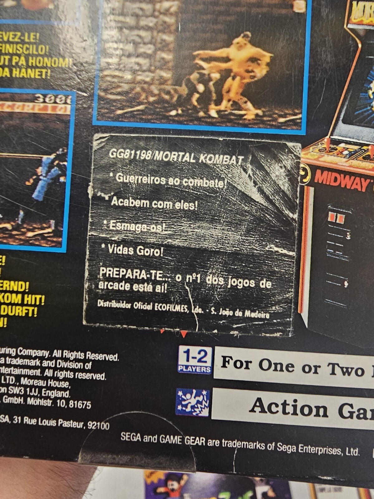 Mortal Kombat – Sega Game Gear – Complete In Box CIB. Sega Portugal Sticker!!