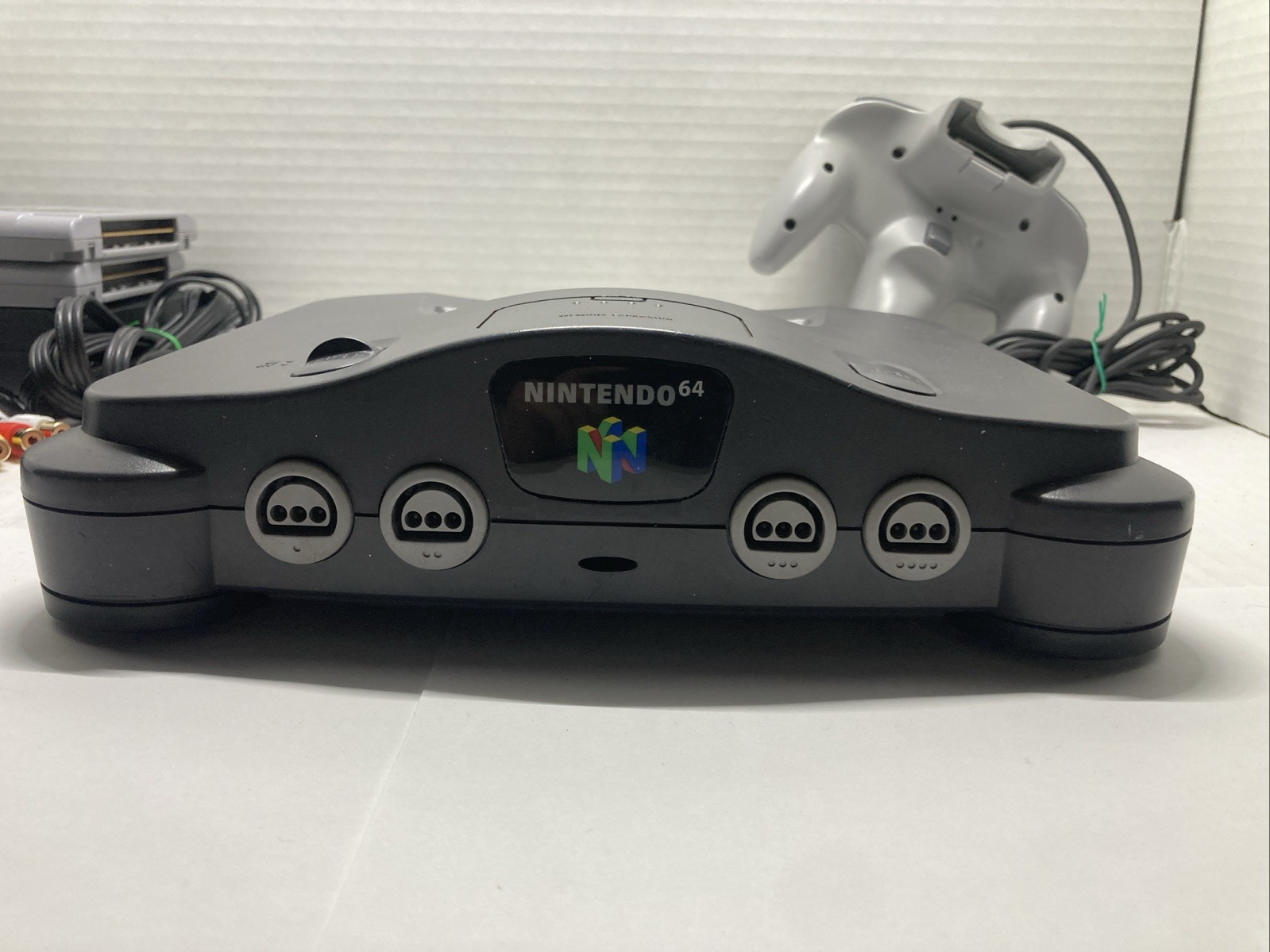 Nintendo 64 Black Console Bundle w/ 2 Sport , Cables & Hdmi Converter All Tested