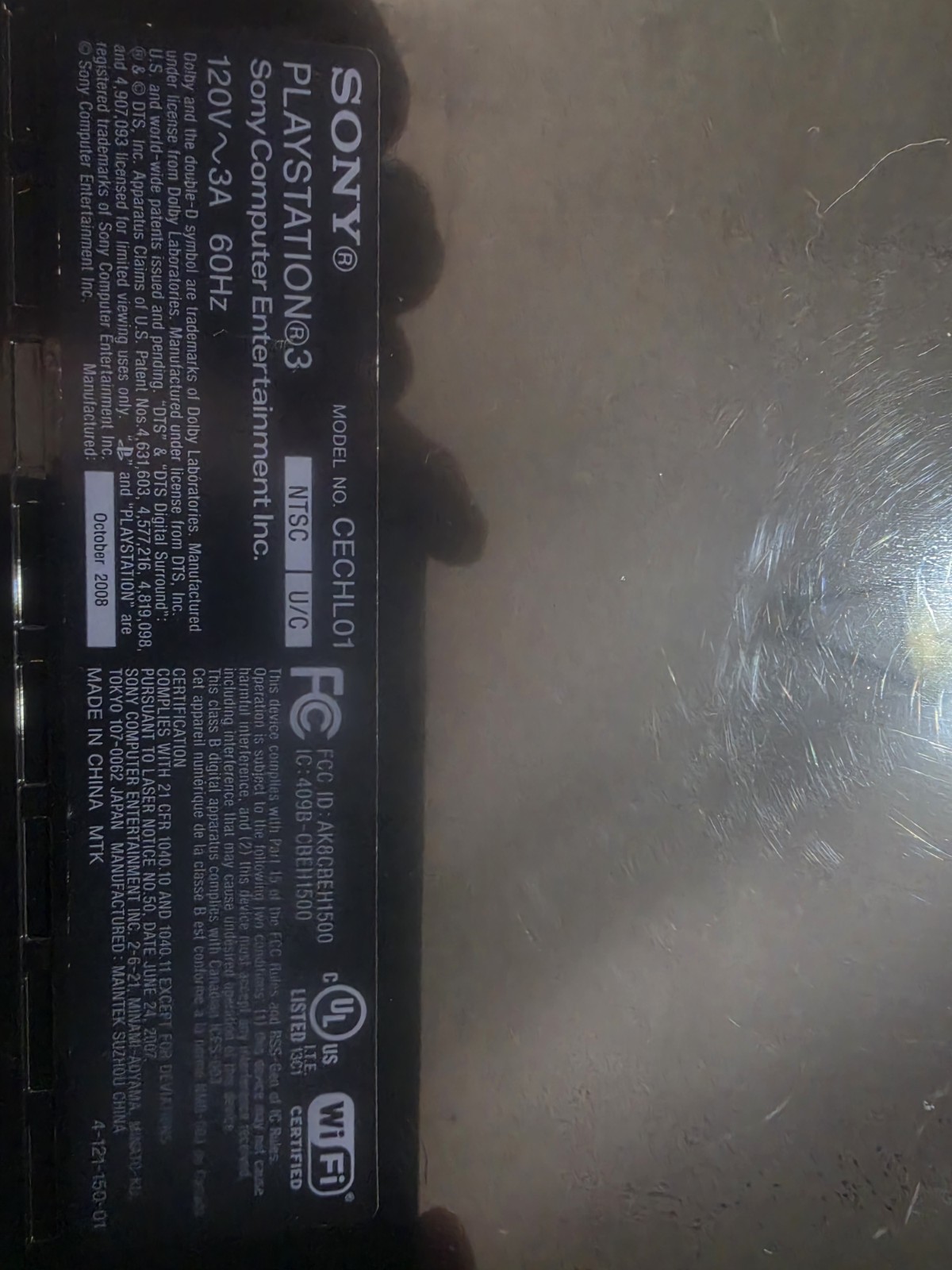 PS3 Console Sony PlayStation 3 Fat CECHL01 74GB Tested Working