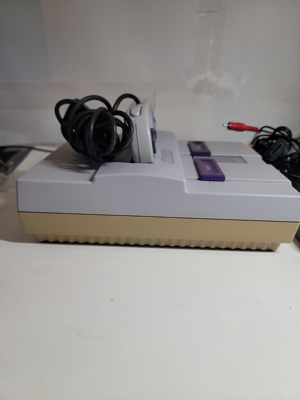 Super Nintendo SNES Console + Cables + Controller Bundle Lot *TESTED* Working
