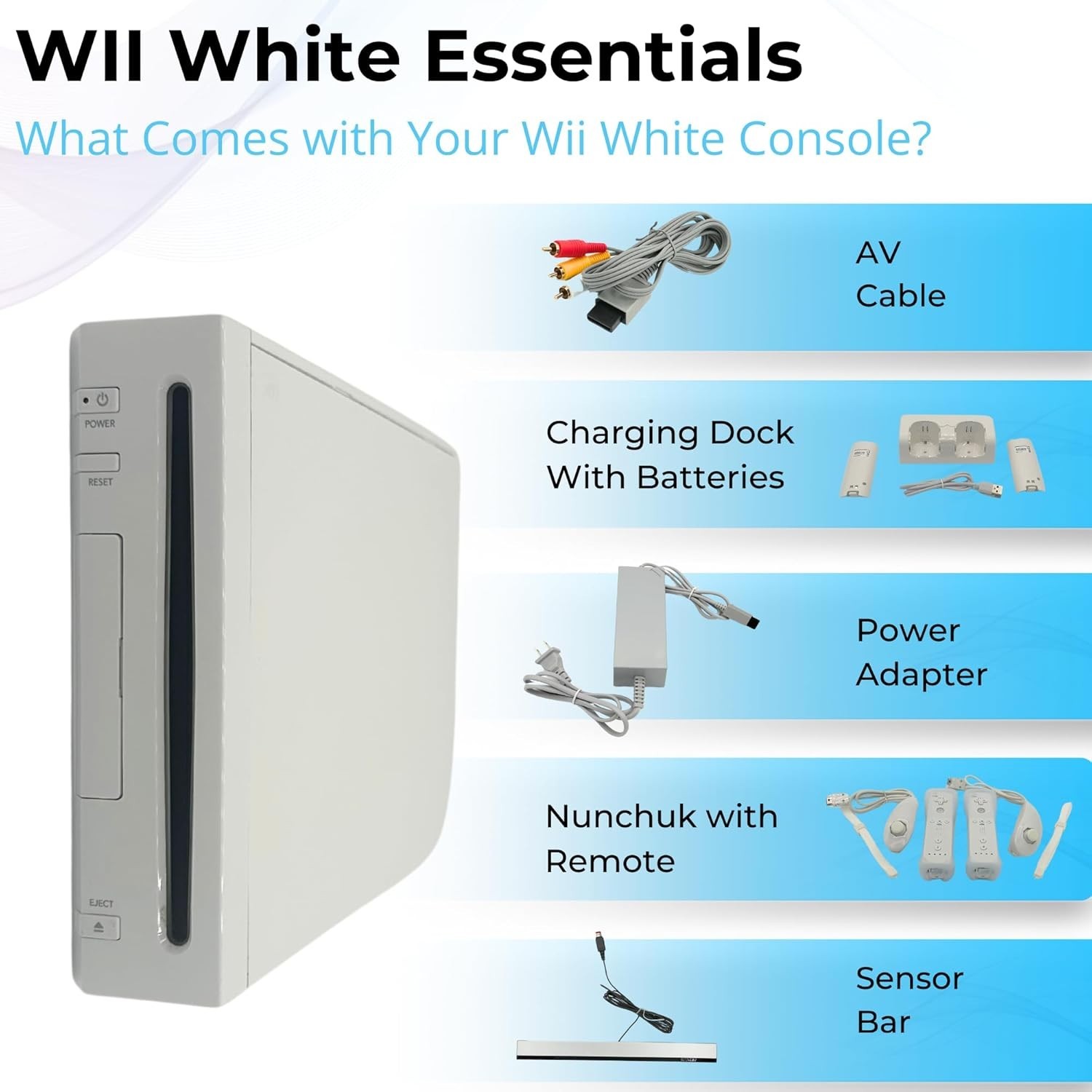 White Premium Console with 1-Year Warranty Includes 2 Remotes, 2 Nunchuck