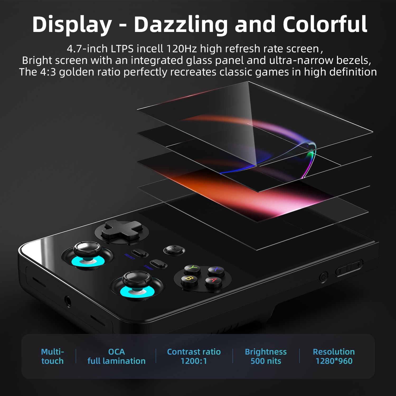 ANBERNIC RG477V Handheld Game Console 4.7-inch D8300 RG 477V Android14 5500mAh