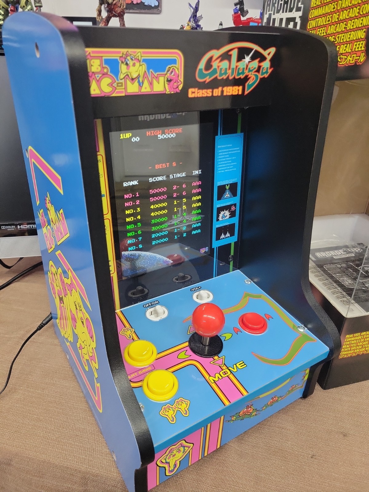 Arcade1Up Ms. Pacman/Galaga 81 Countercade Arcade – MSP-C-23810 Open Box Tested