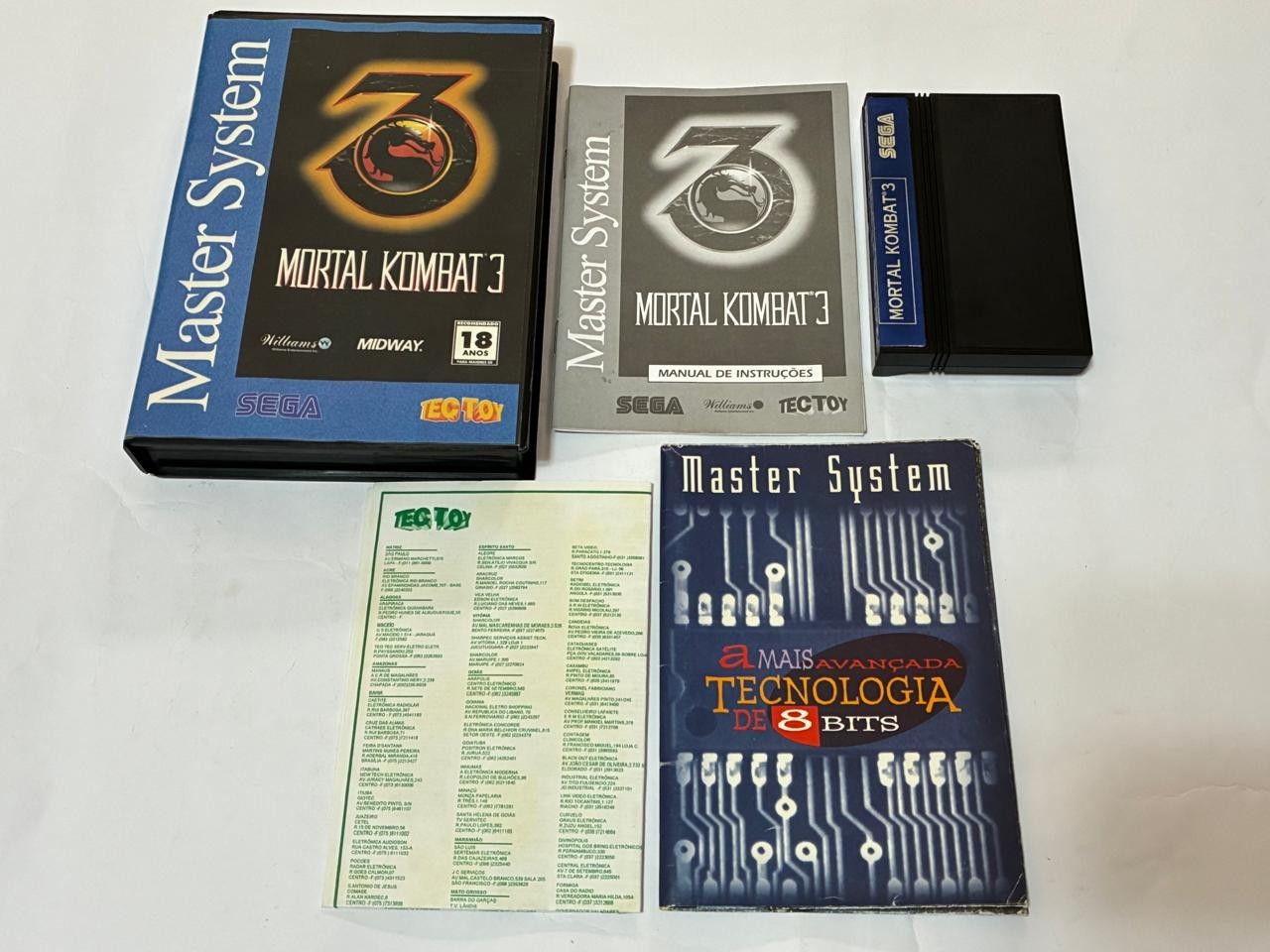 Sega Master System Tectoy : Mortal Kombat 3 complete manual poster Exclusive gam