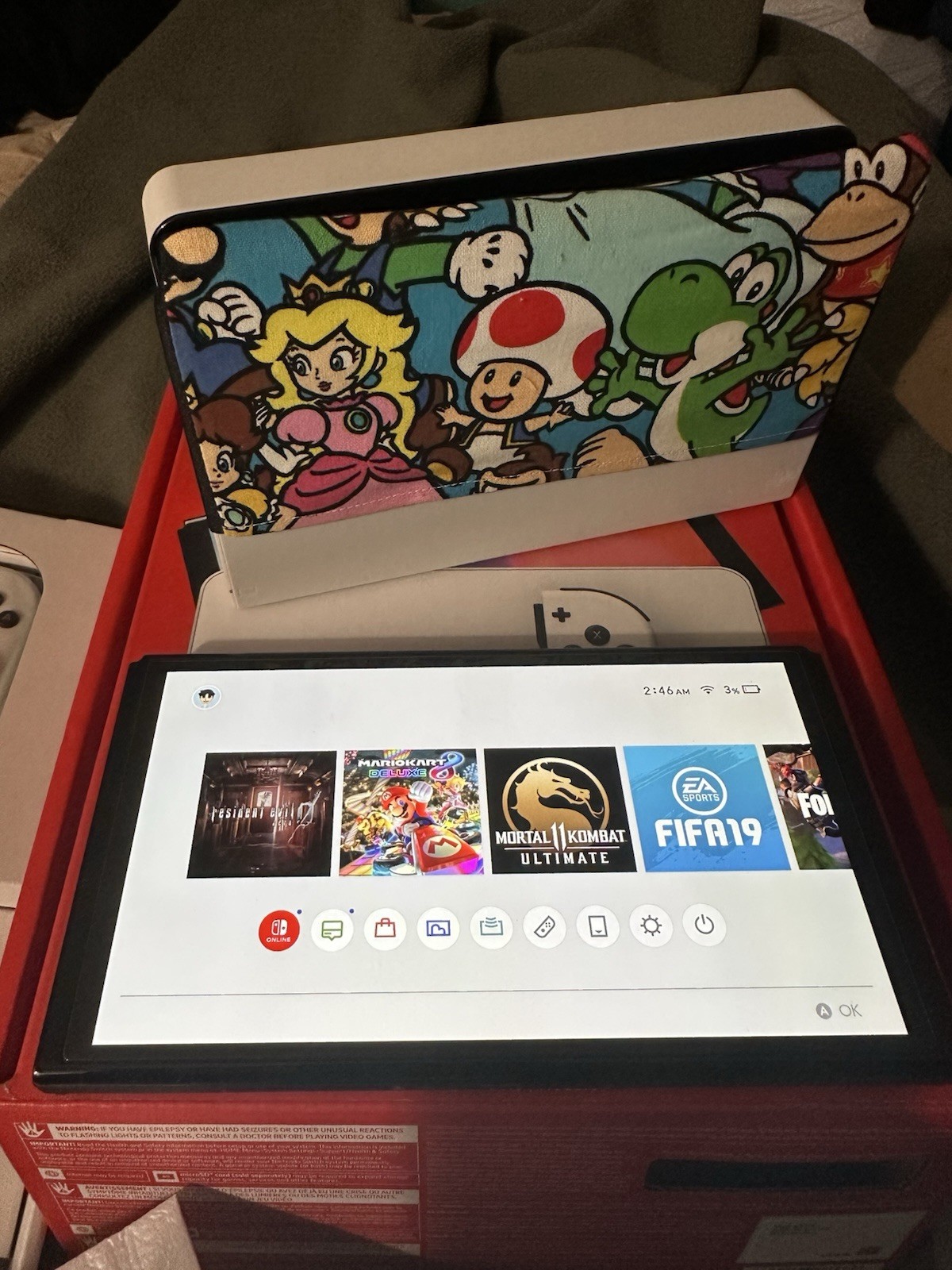 Nintendo Switch OLED Console Gaming System HEG-001 Black/White Bundle