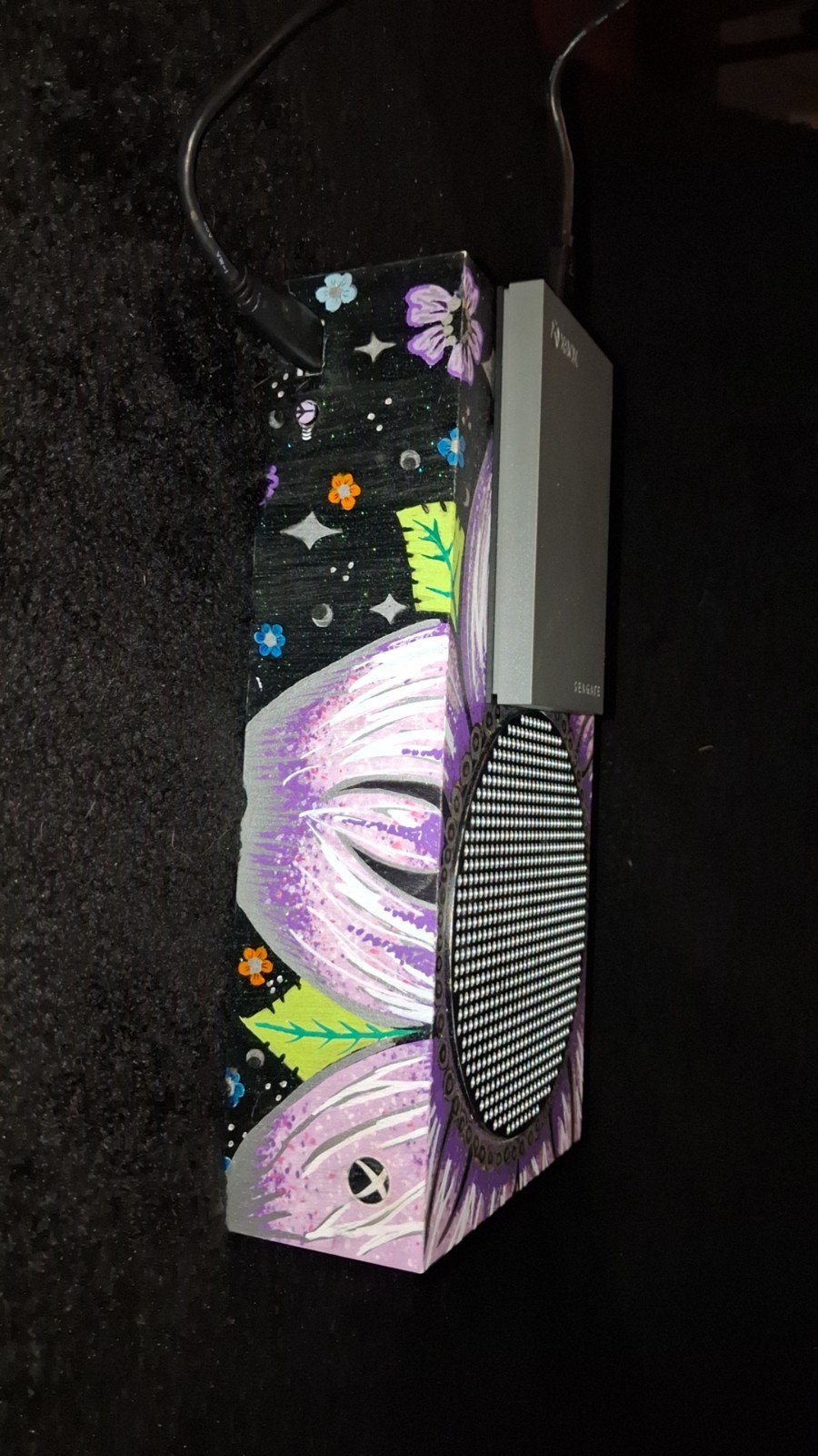 One-of-a-Kind Custom Floral Xbox Series S Bundle lilac purple cherry blossom