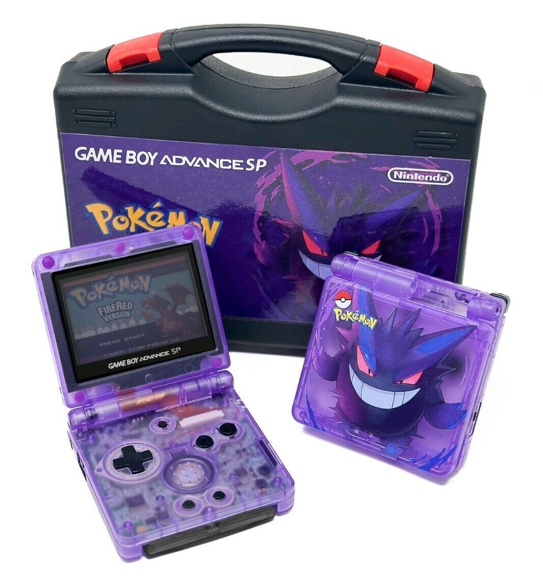 Nintendo Game Boy Advance SP System GBA SP AGS 001 LCD POKEMON UV Printed GENGAR