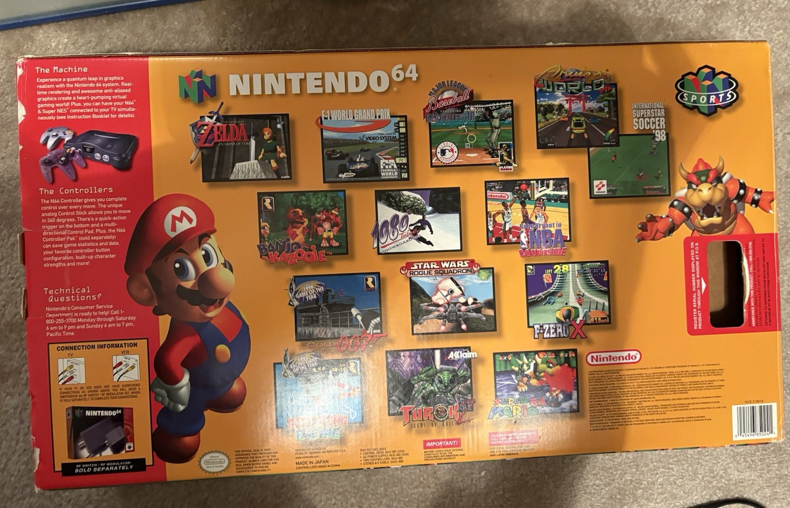 Nintendo 64 N64 Atomic Purple Console Bundle – Complete in BOX- CLEAN