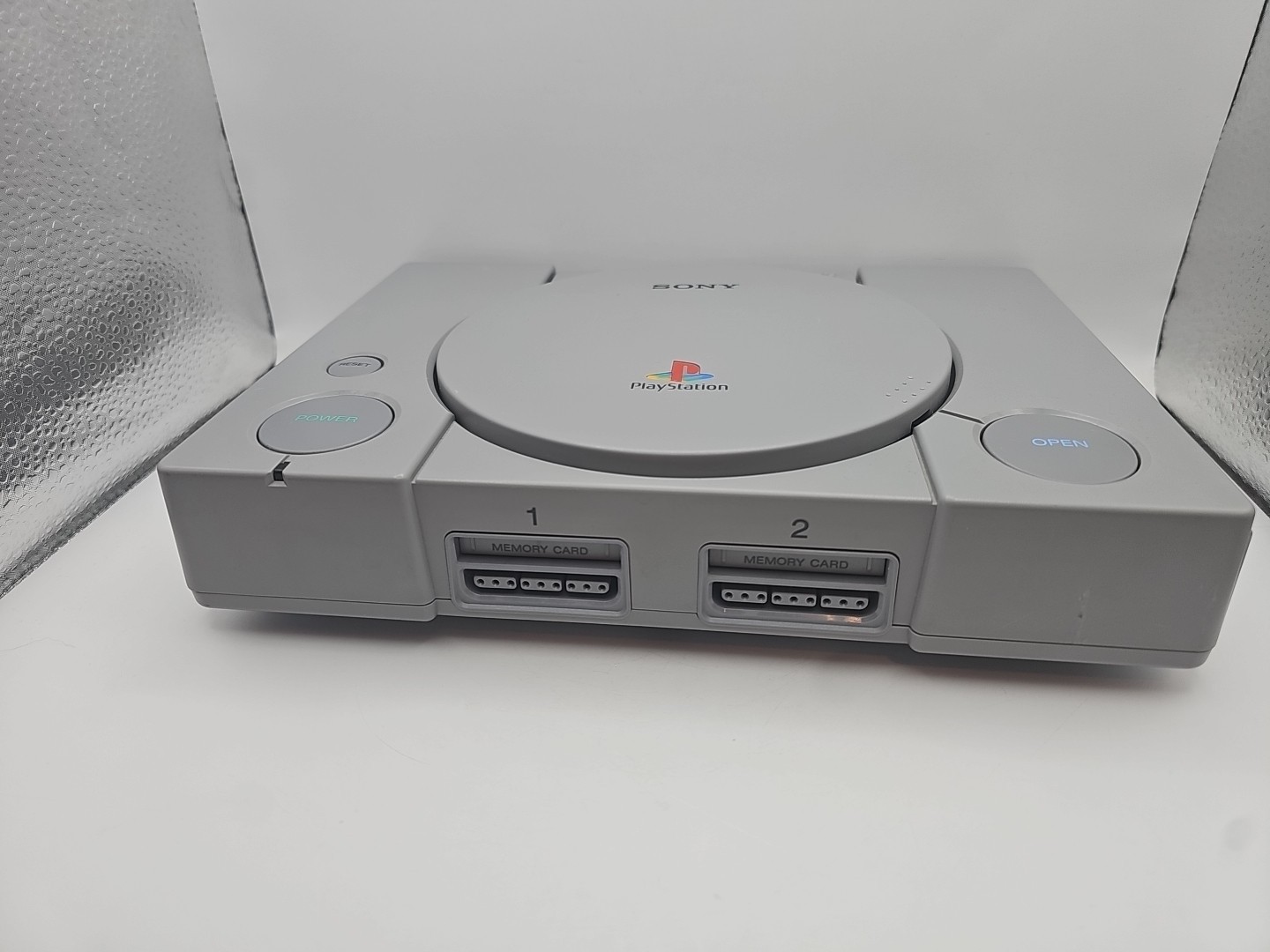 Sony PlayStation Launch Edition Gray Console – W/ 2 Blue Oem Analog Controllers!