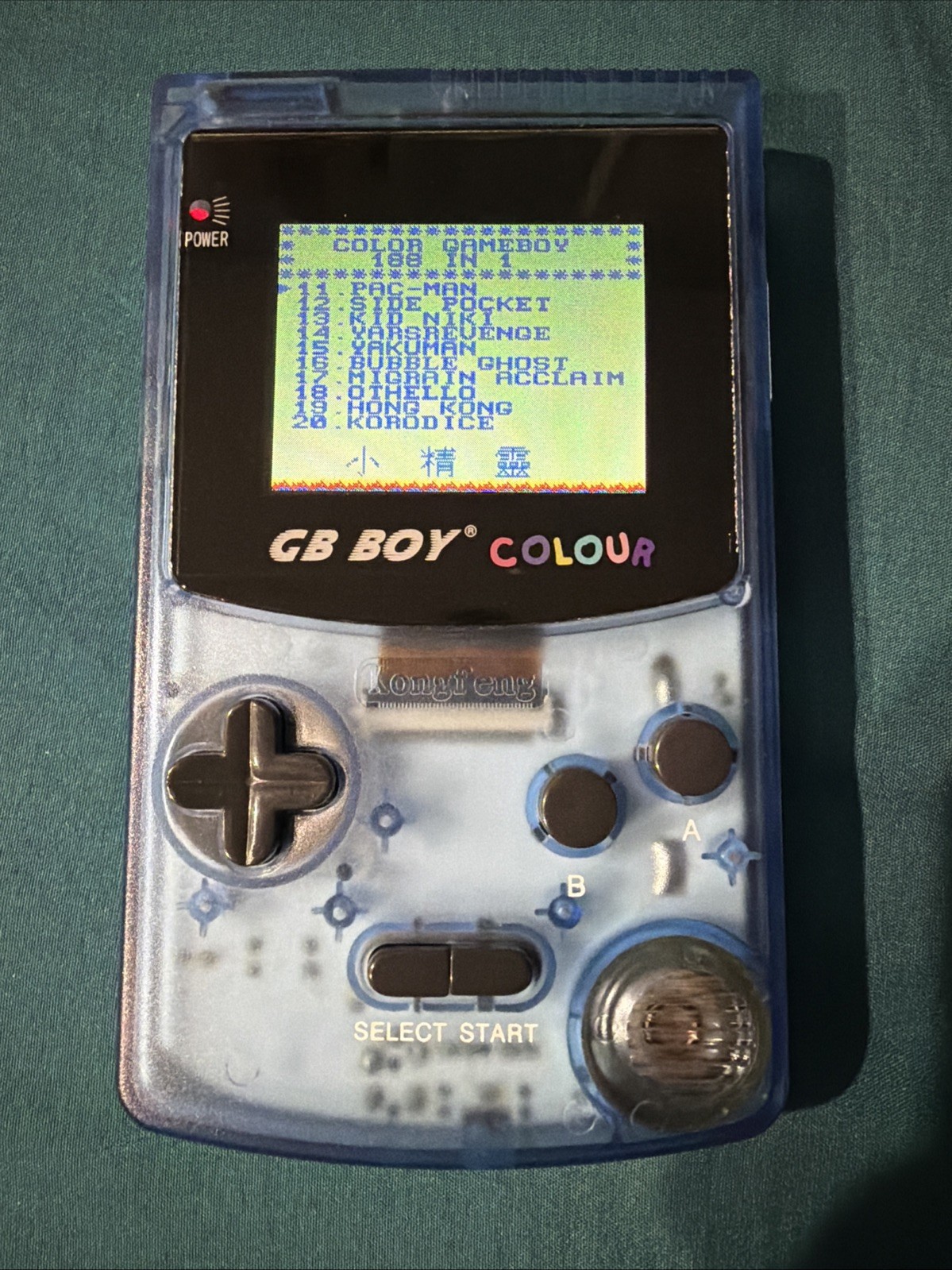 GB BOY COLOUR Kongfeng 66 in 1 Handheld Gameboy Color Clone Crystal Blue In Box