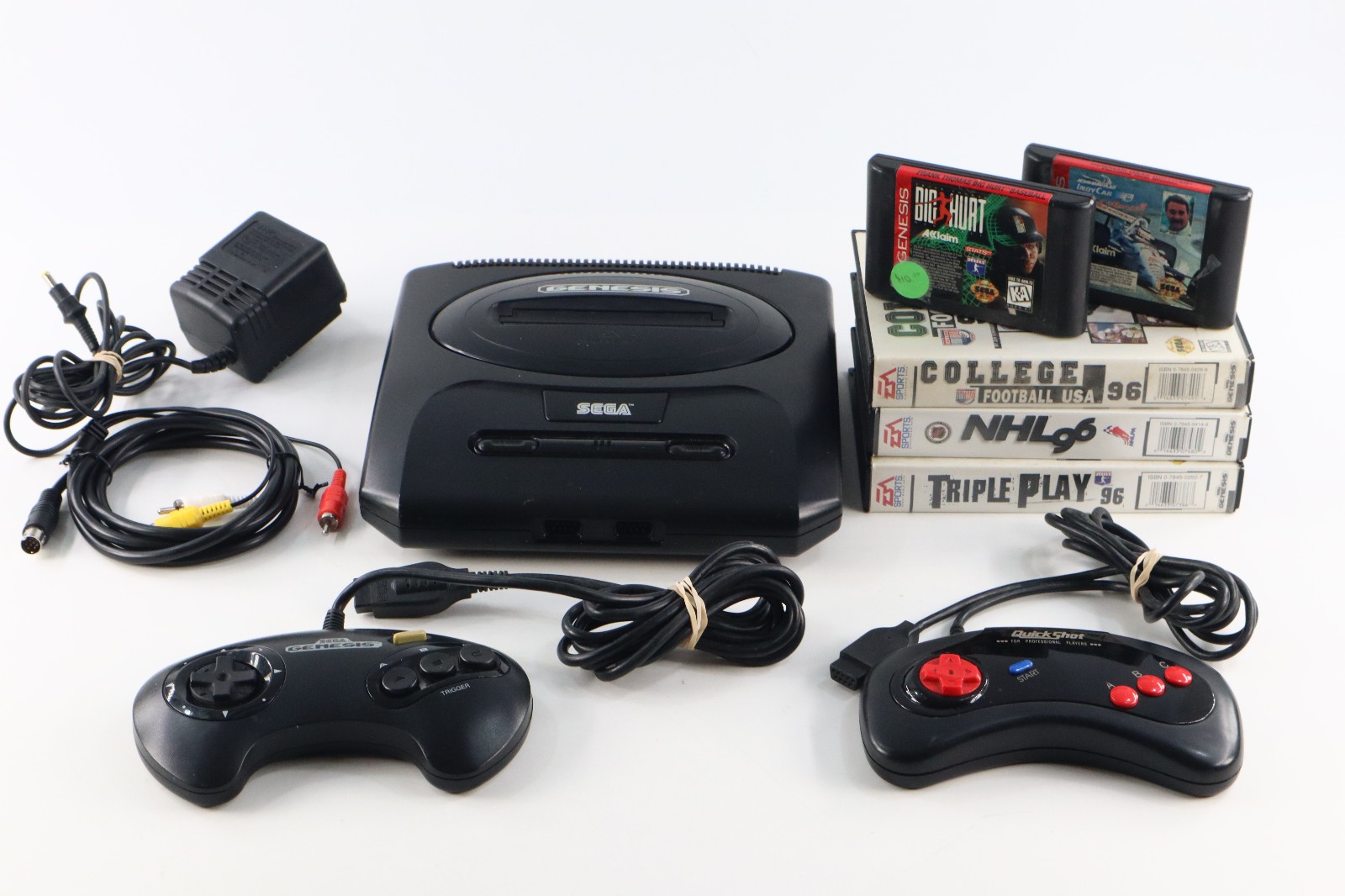 SEGA Genesis Model 2 Console Bundle W/Cords 2 Controller 5 Games Tested
