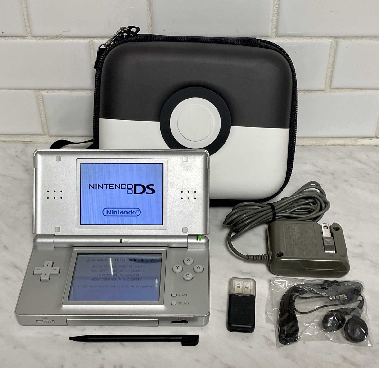 Nintendo DS Lite Bundle w/ OEM Charger, Travel Case and More!