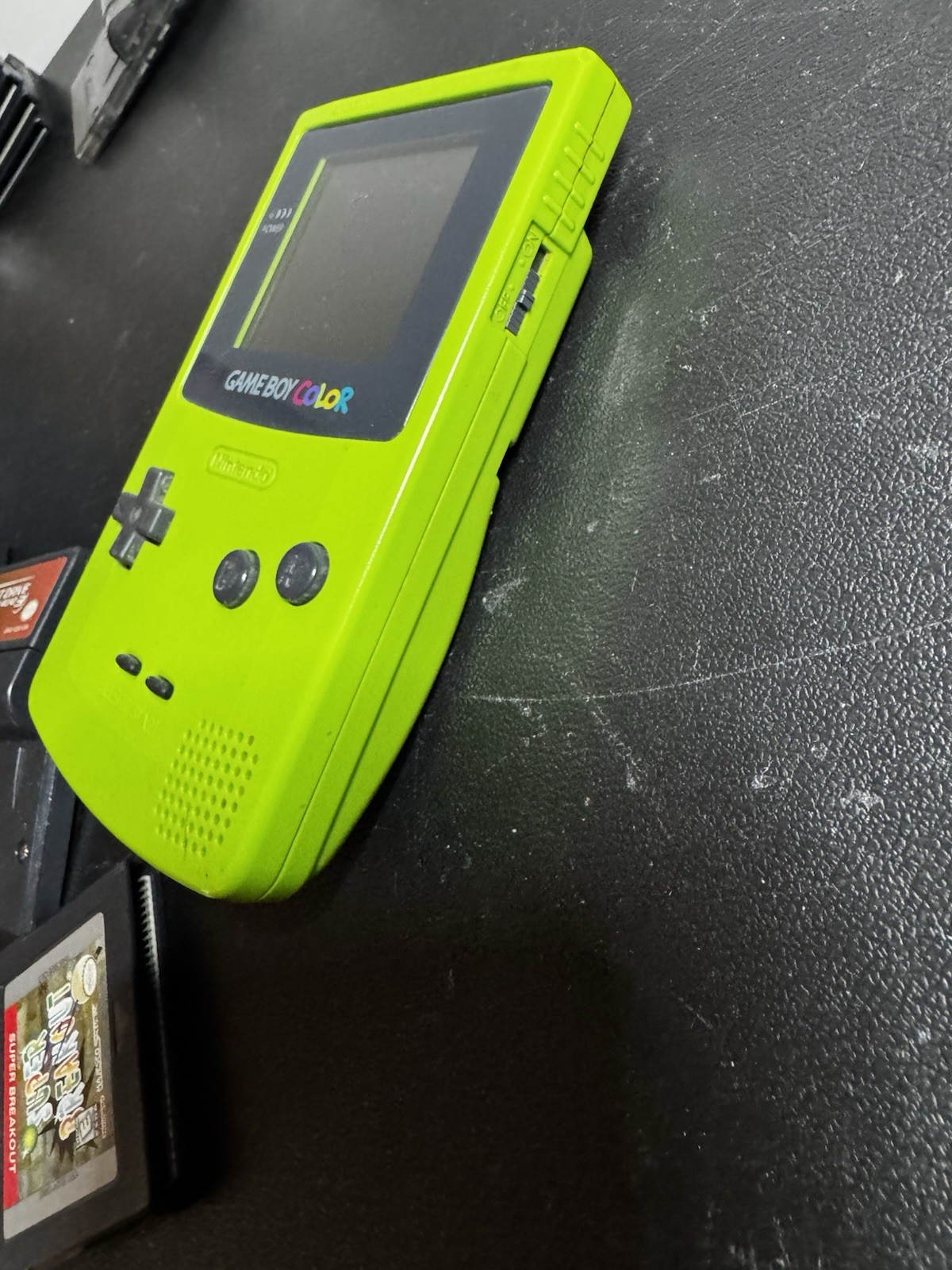 Nintendo Game Boy Color Kiwi Green W/ 3 Games Tested Works