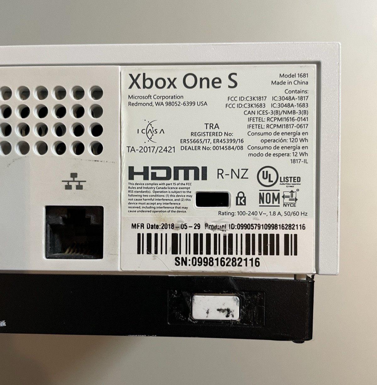 Microsoft Xbox One S 1TB Console Only