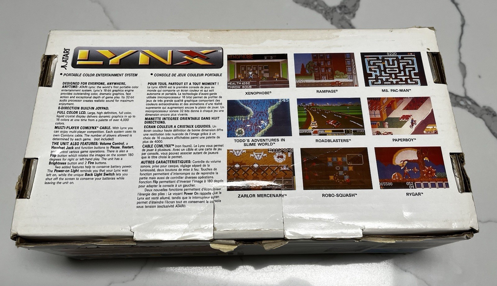 Atari Lynx II handheld video game system console Tested w/box and 4 Games