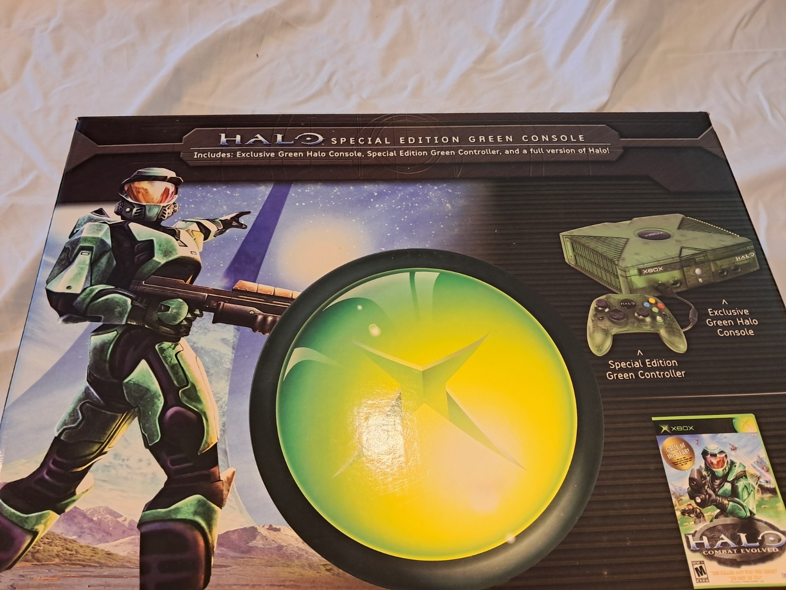 SEALED NEW IN BOX Halo Special Edition Green Original Xbox in Display Case