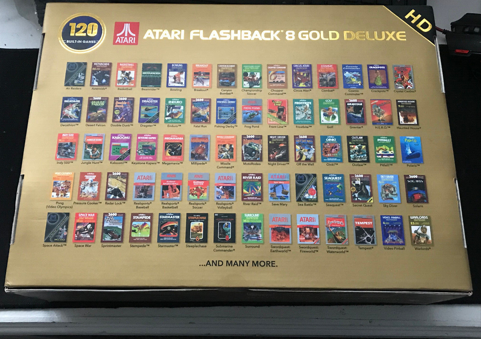 Atari Flashback 8 Gold Deluxe with 120 Games – Space Invaders Frogger Warlords +
