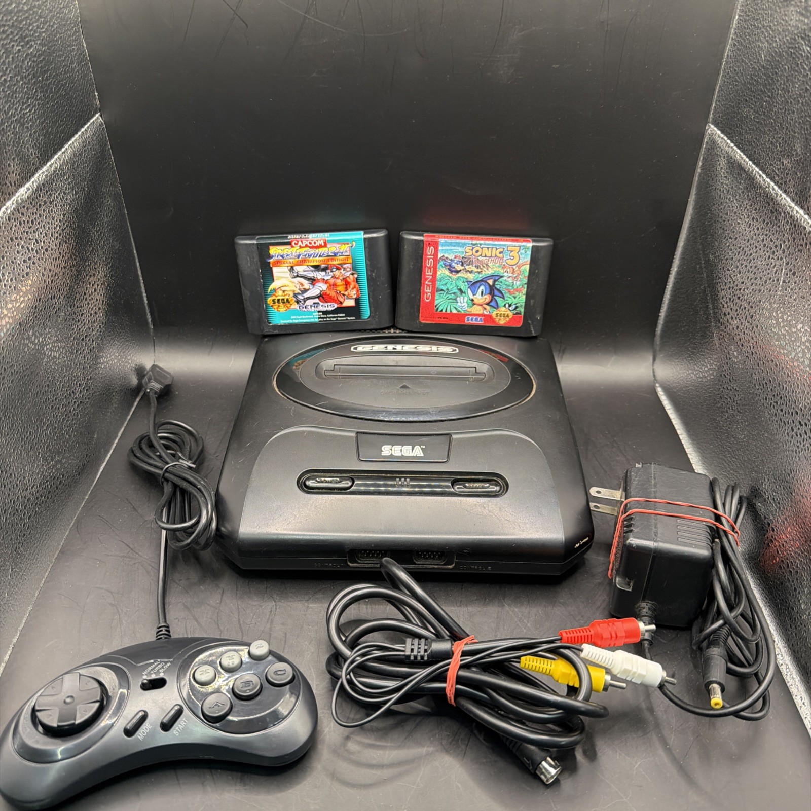 Original OEM Sega Genesis System Model 2 Console Complete w/ Sonic Bundle Tested