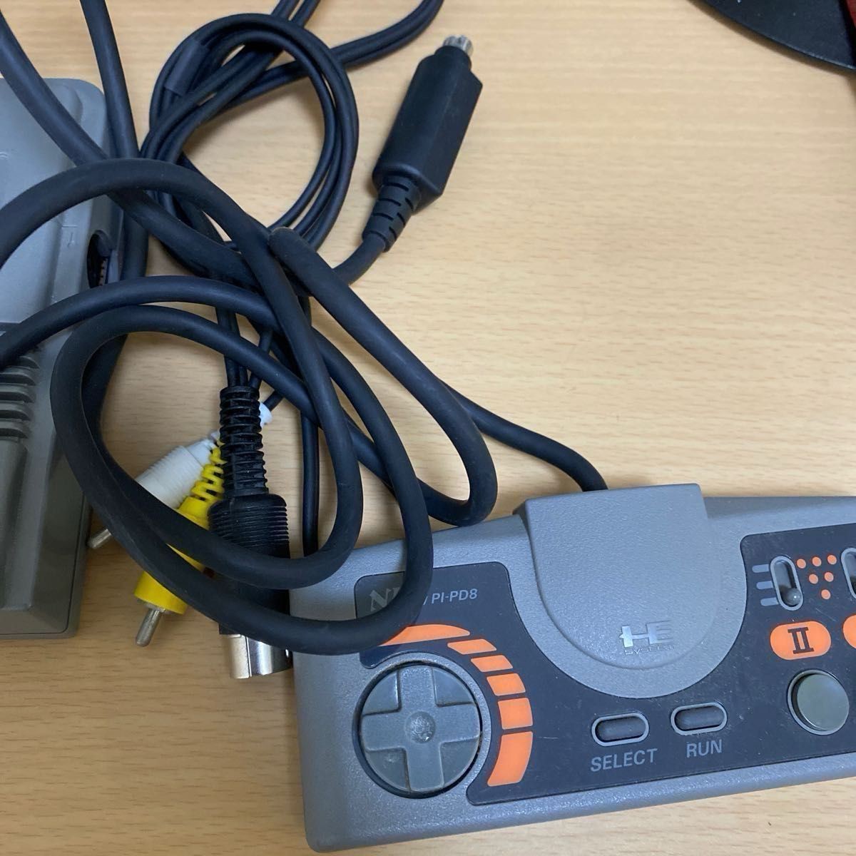PC Engine CoreGrafx II Console + 7 HuCard Games Set Tested Working Japan