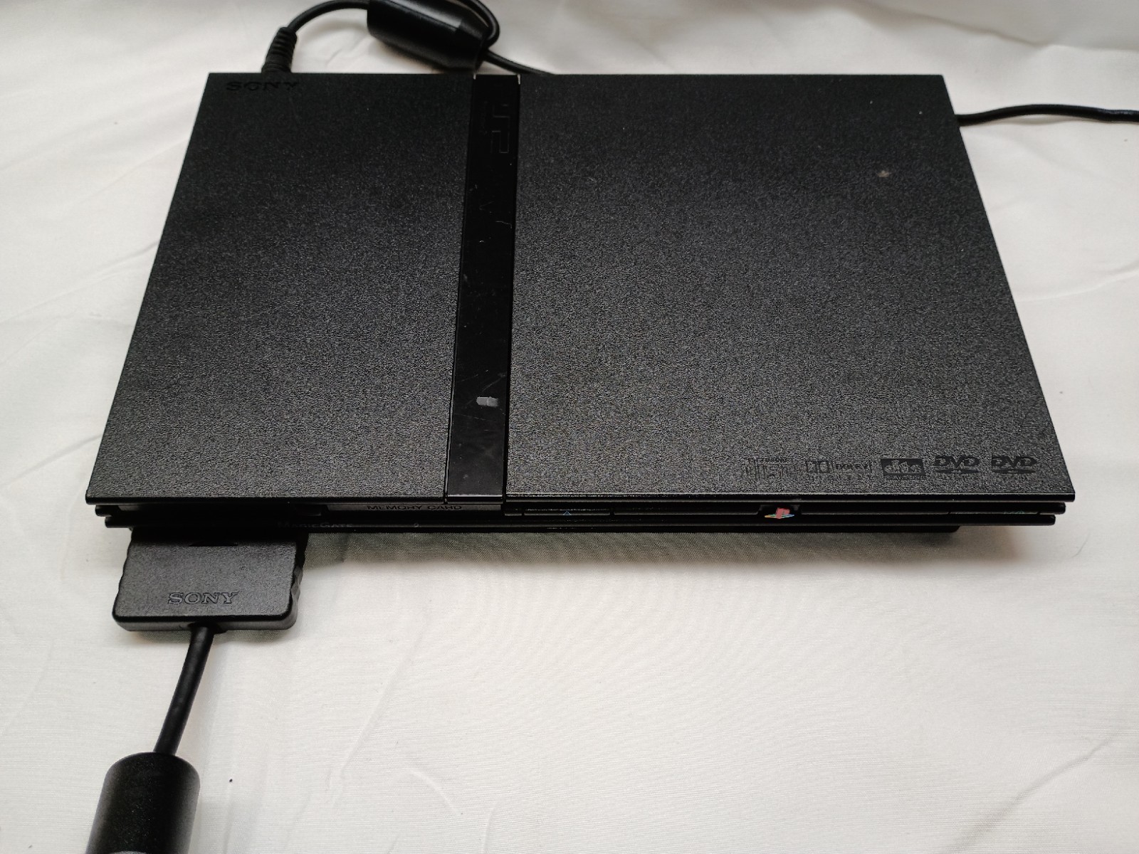 Sony PS2 Slim Black Console Bundle Box Manual Controller [Tested] **Read** WORKS