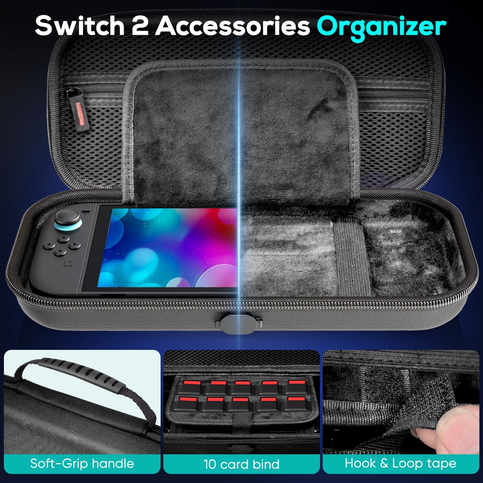 Auarte [Charge Inside] Switch 2 Carrying Case for Nintendo Switch 2 Console 2…