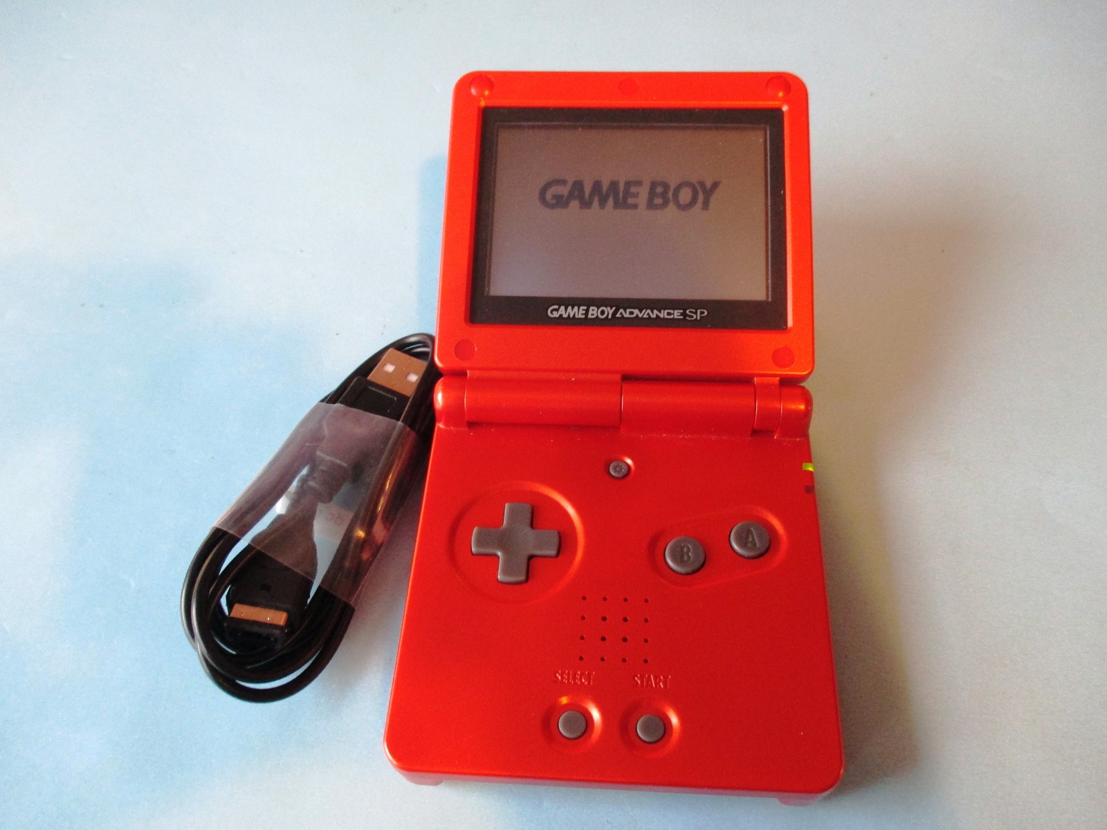 Nintendo Game Boy Advance SP Flame Red System w/Charger FREE Shipping!
