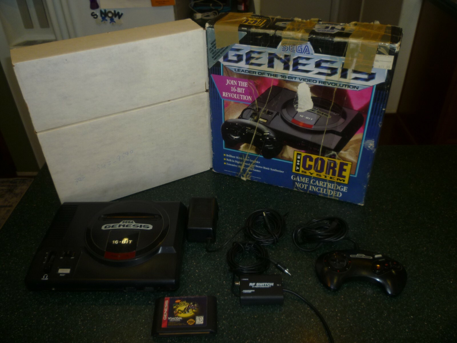 Sega Genesis Model 1 Console/System In Original Box + Real Monsters