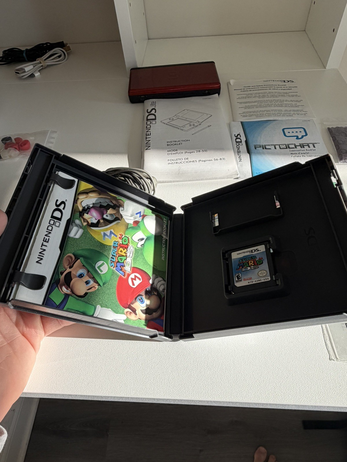 Nintendo DS Lite | Crimson Red/Black | Charger | Manual | Super Mario 64 DS