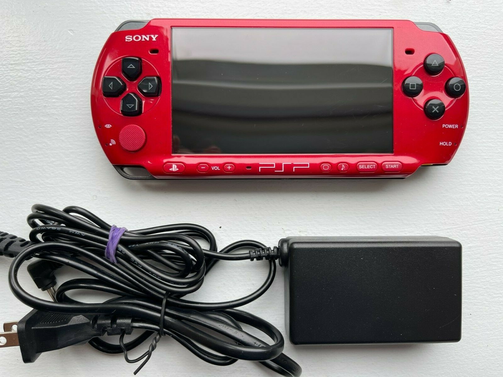 PSP 3000 Red/Black- GOOD CONDITiON – OEM Japan Import US Seller TESTED + Charger