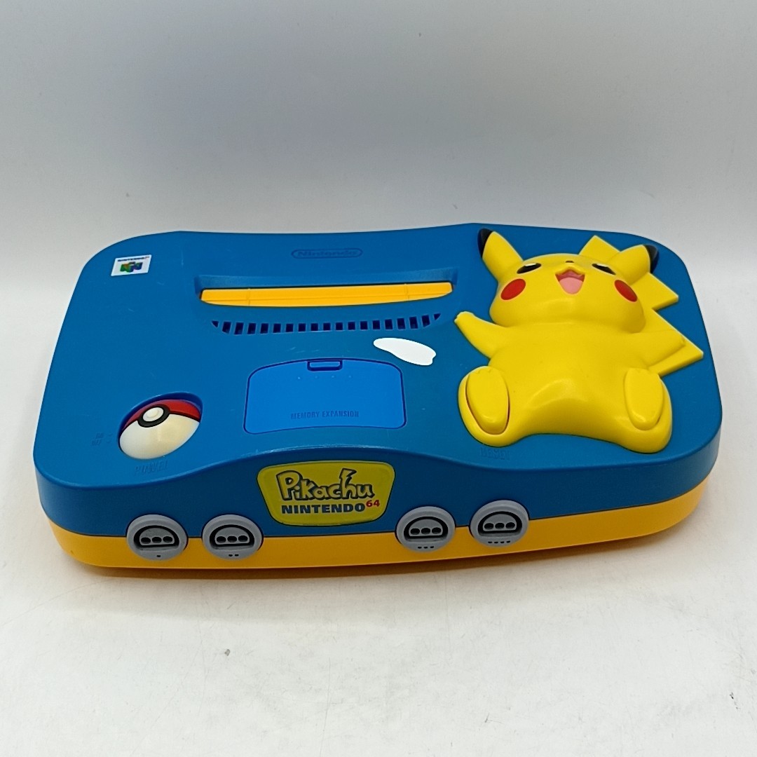 Nintendo 64 Pikachu Blue / Yellow Console Set Region Free NTSC-J NTSC-U/C