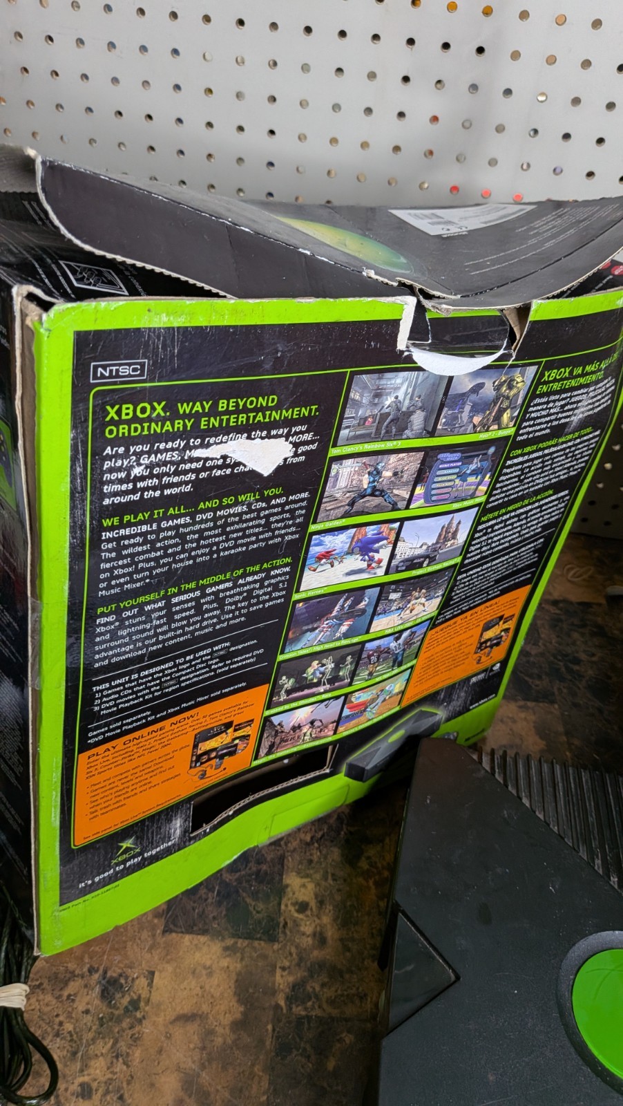 Xbox Original Console Bundle in Box – 10 Games – OEM Cables + Controller Tested