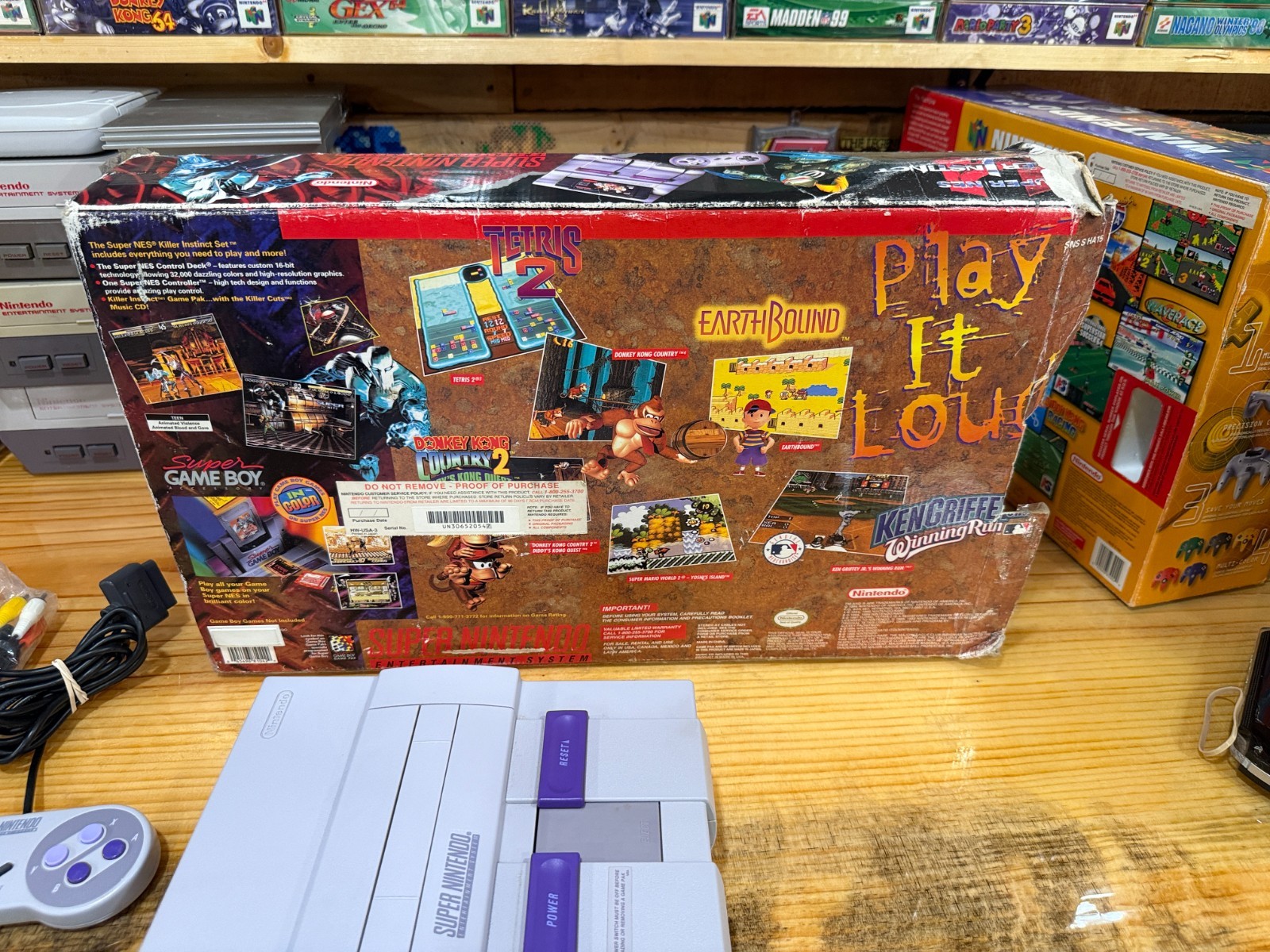 Super Nintendo SNES Killer Instinct Console Set (One Chip/Matching Serial #’s)