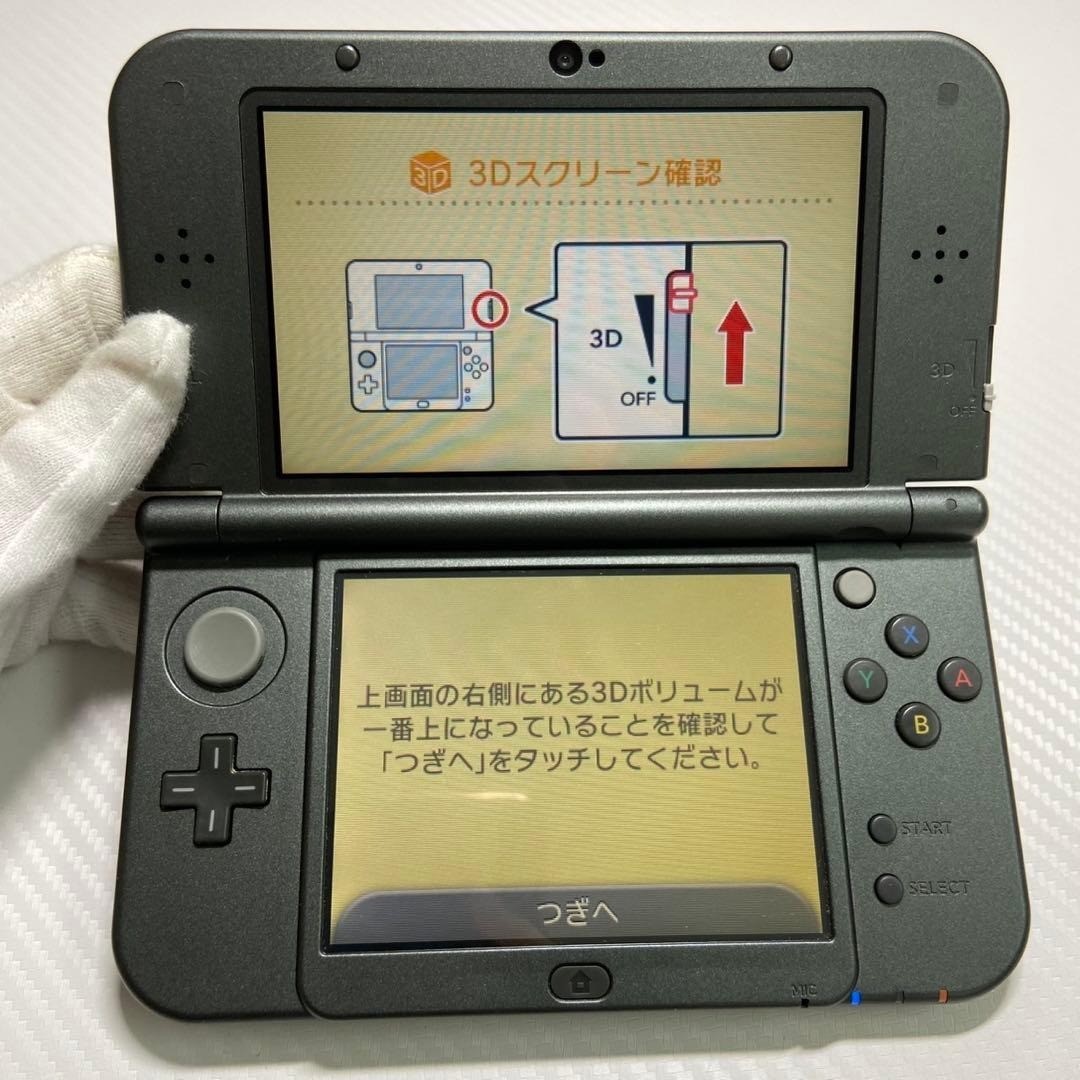 Nintendo New 3DS LL Metallic Black Complete in Box CIB Charger Manuals 6950