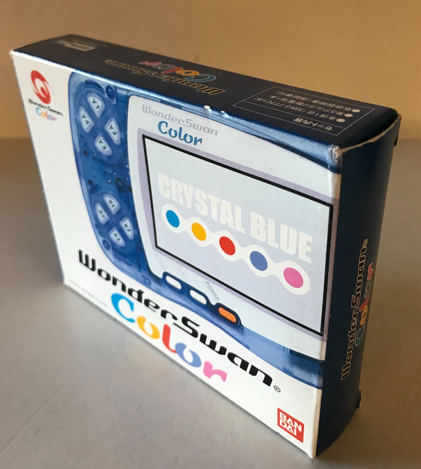 Wonder Swan Crystal Blue BANDAI Console,Manual Boxed set tested Japan limited