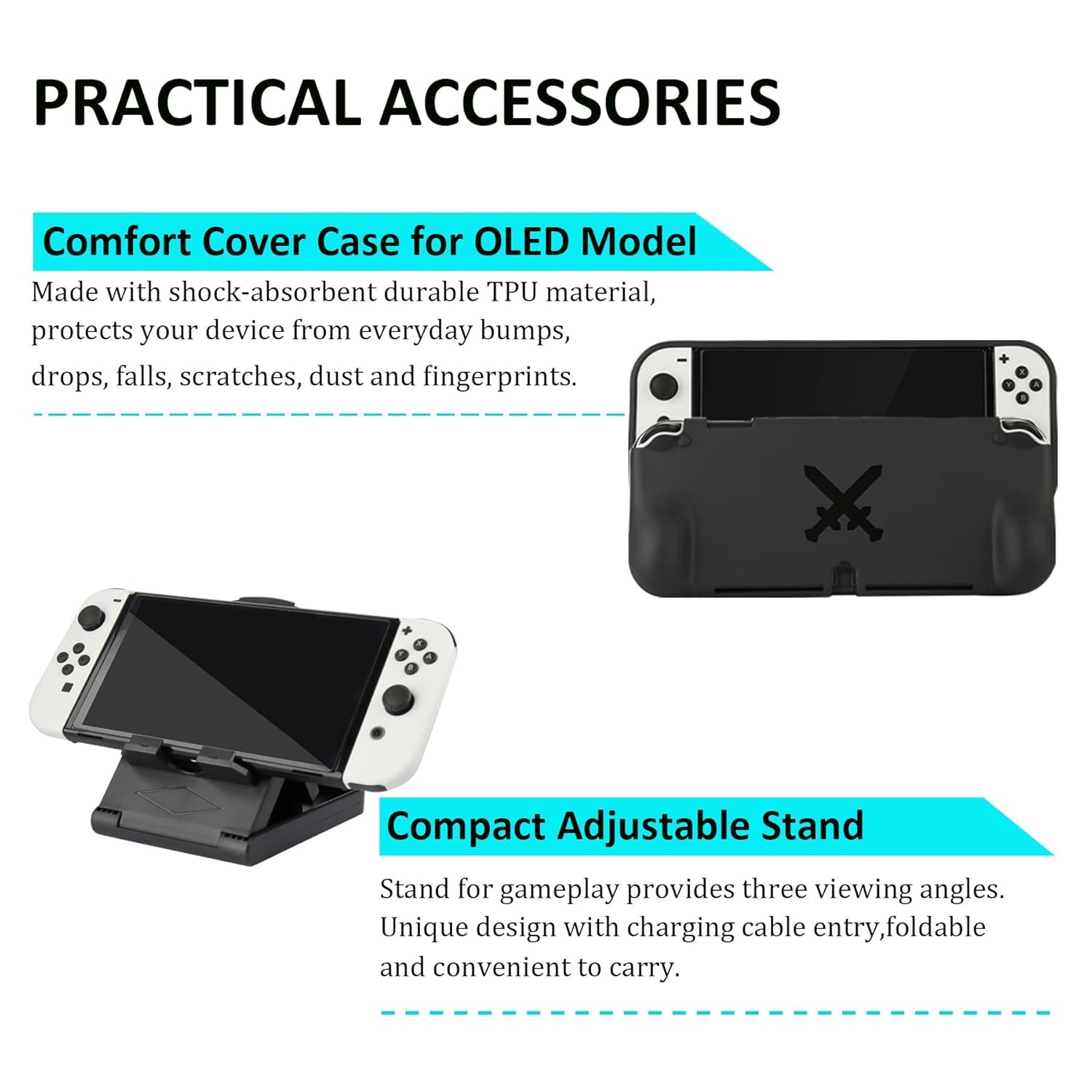 23-in-1 Accessories Bundle for Nintendo Switch with Case, Wheels, and More