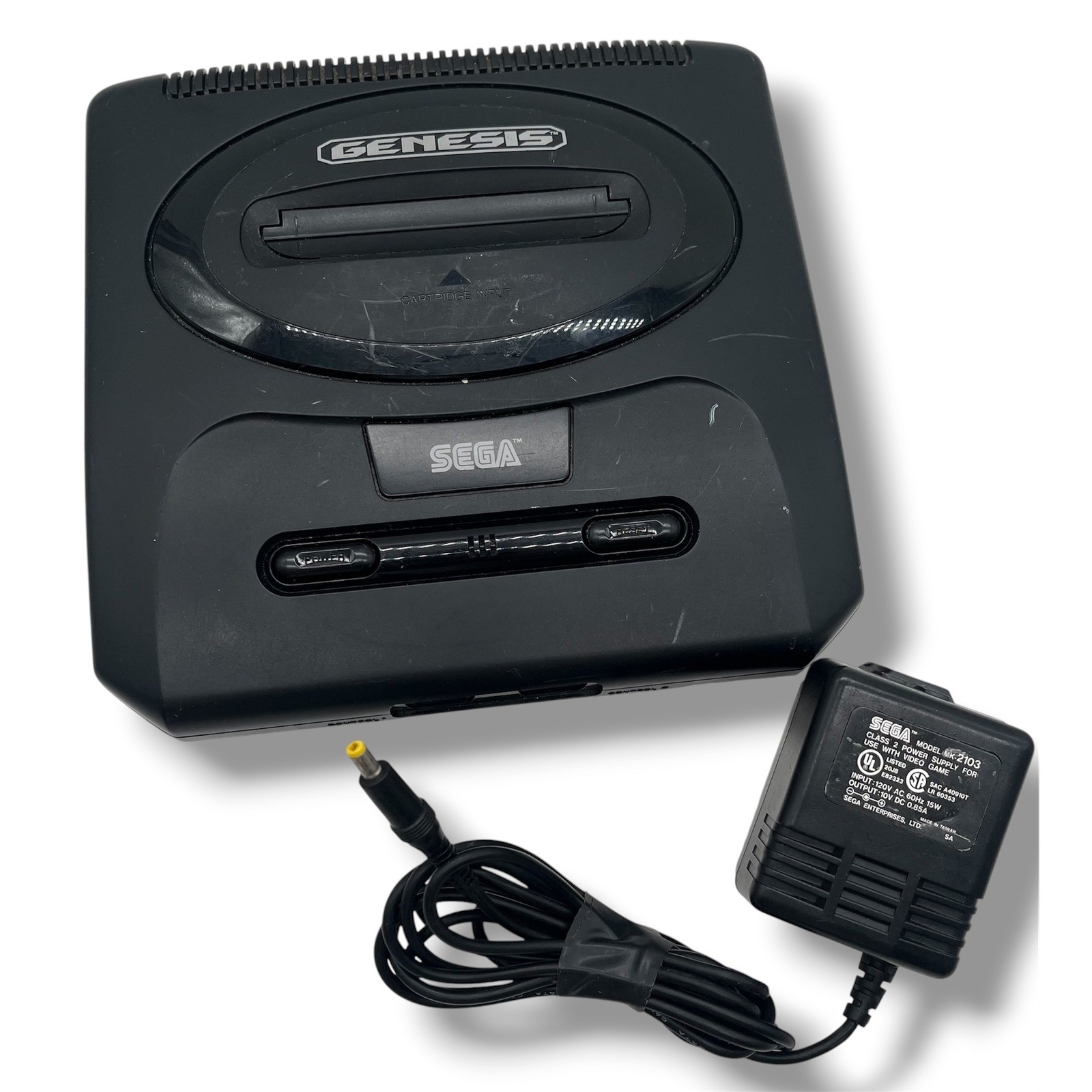 Sega Genesis Model 2 Console MK-1631 Black with OEM MK-2103 Power Supply Adapter