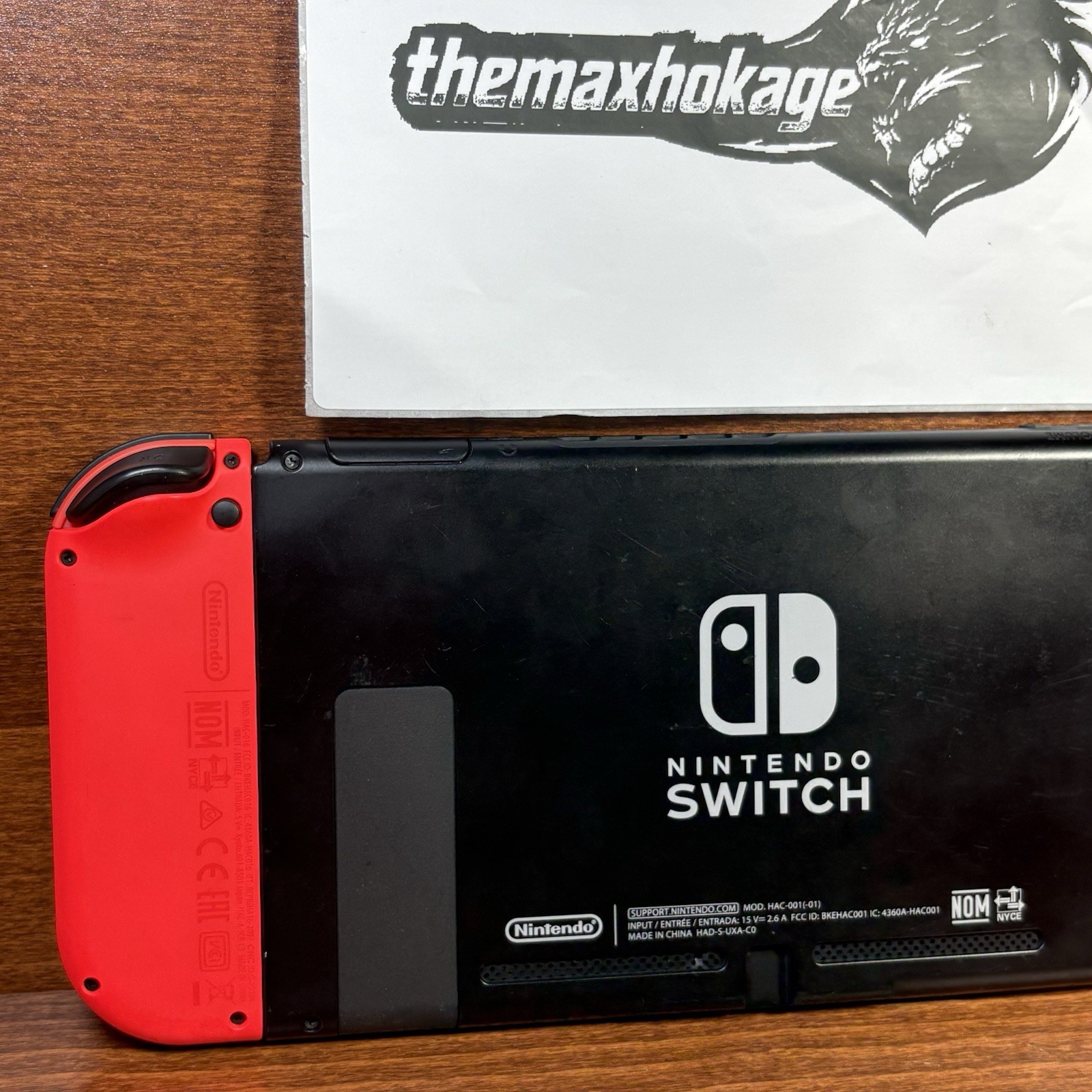 Nintendo Switch with Neon Red Joy-Cons | Works Perfectly | New Red Grip Included