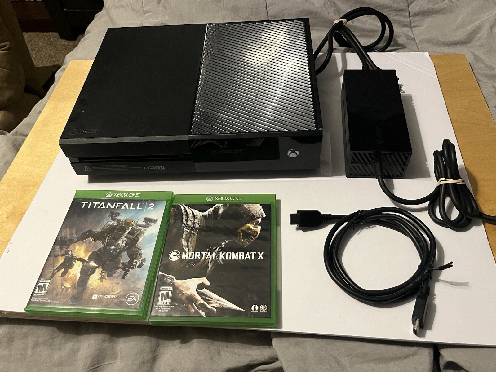 TESTED Xbox One Console Bundle 500GB Black Games NO Controller Cables Original