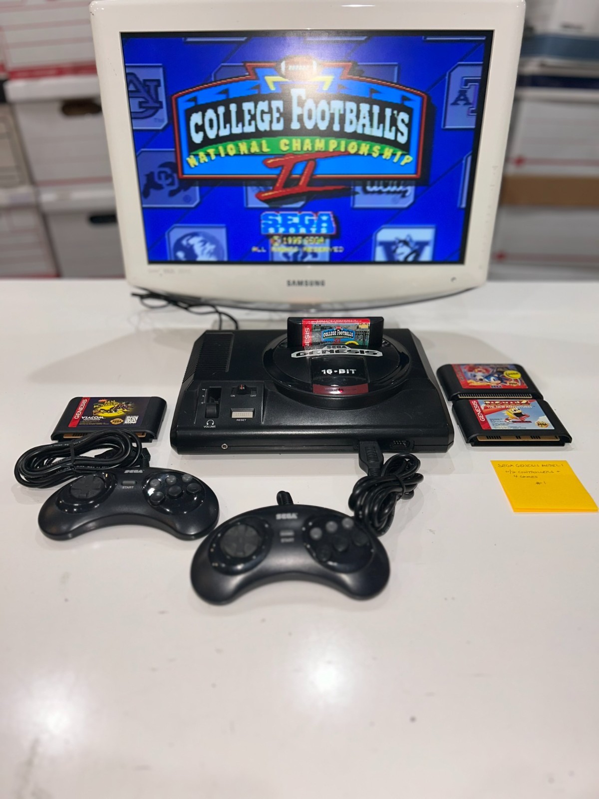 Sega Genesis Model 1 Console High Definition System 2 Controllers + 4 Games #2