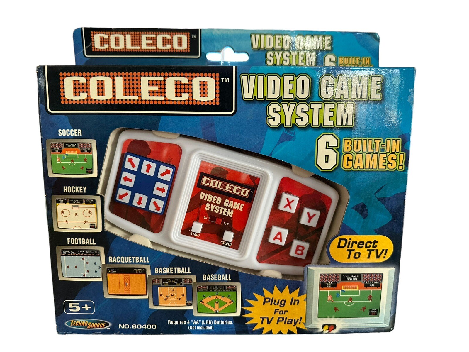 COLECO Video Game System 6 Games 2005 Soccer Hockey Racquetball +more New Unopen
