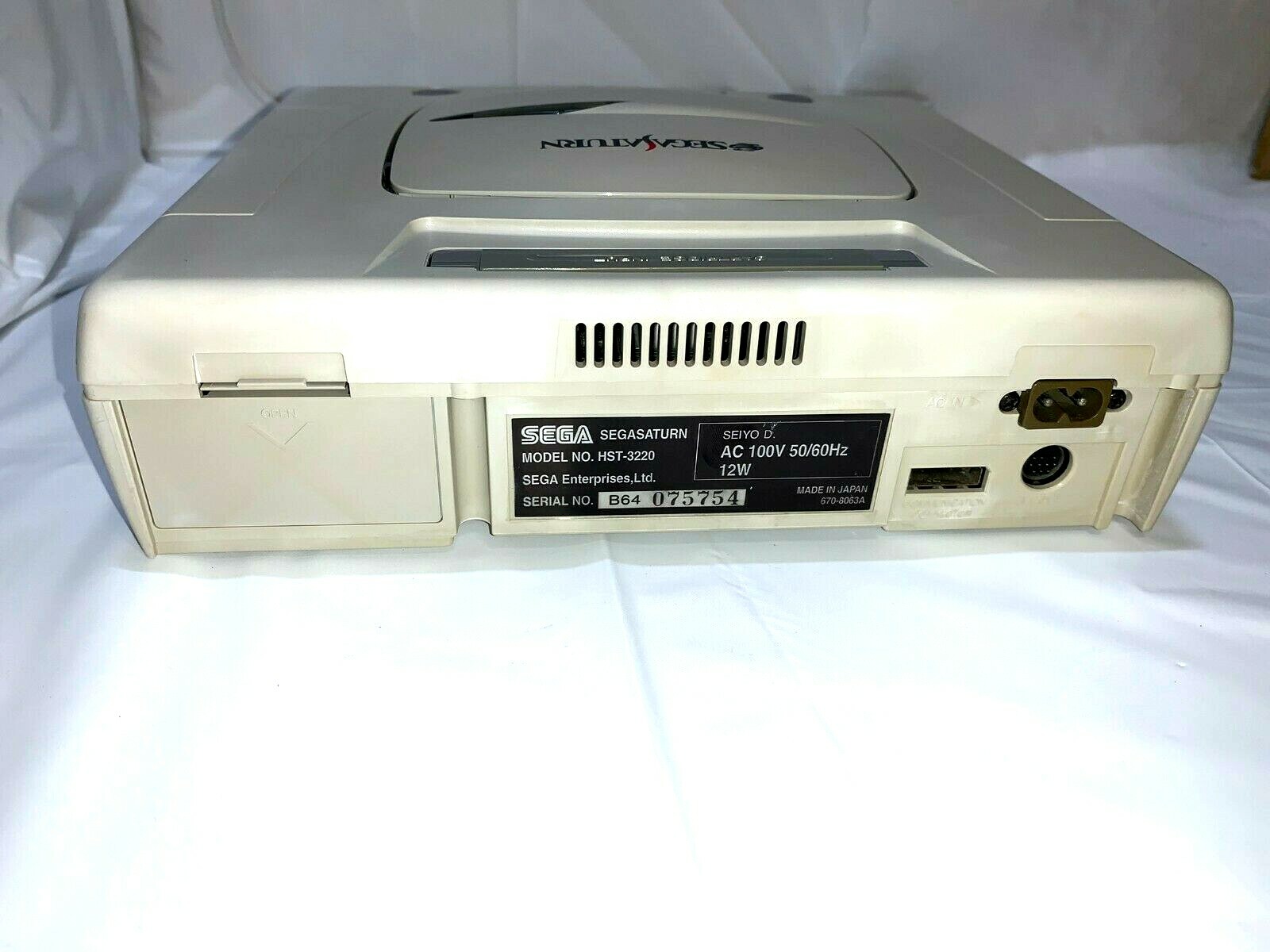 Sega Saturn WHITE Console Tested System HST-3220 JAPAN “NTSC-J” clean up inside