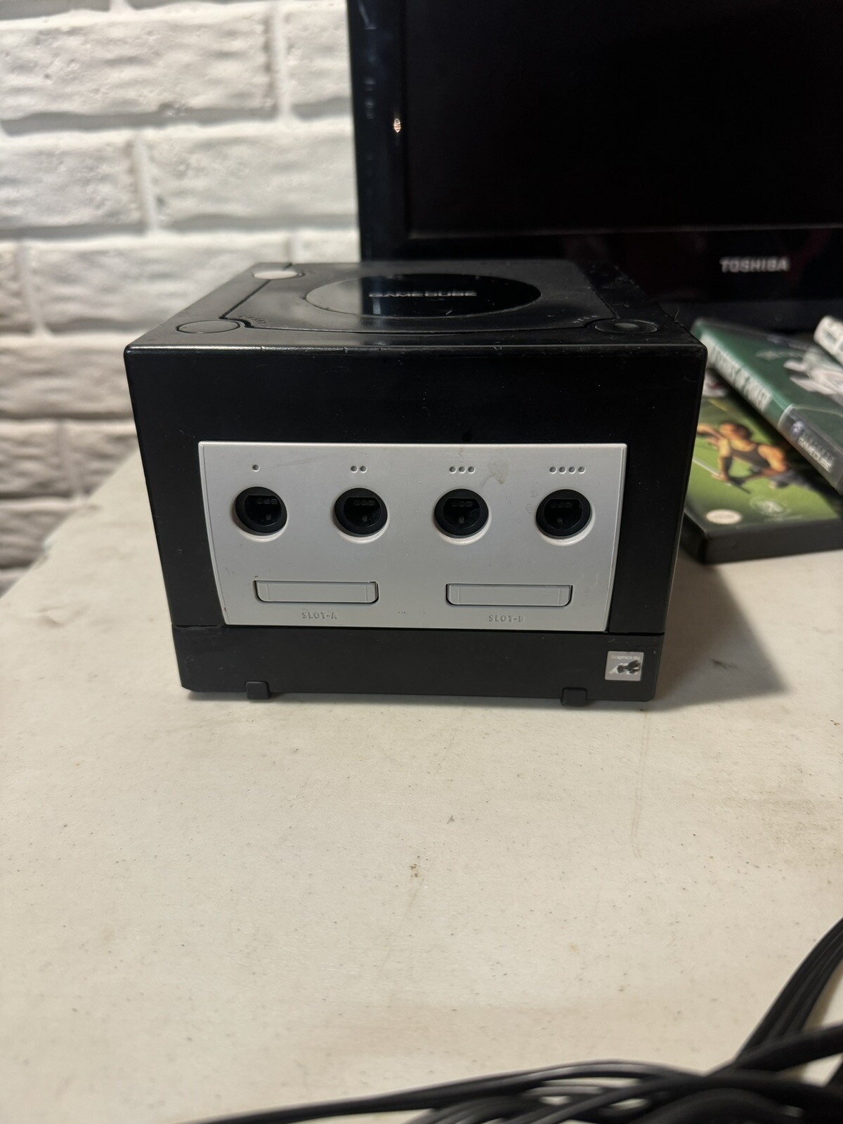 Nintendo Gamecube—Black—BUNDLE—2 Wired Controllers—4 Games—4MB Memory Card