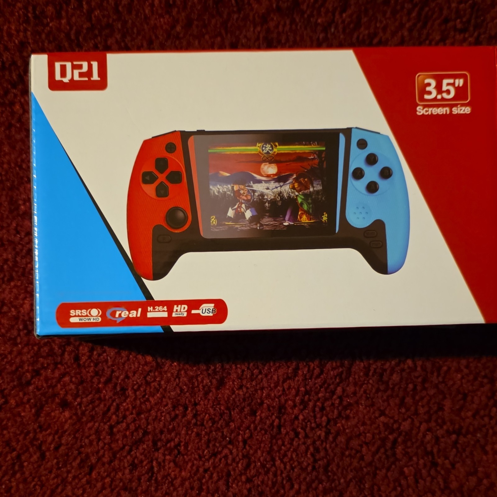 Q21 Handheld Console 3.5″ HD Display Red/Blue USB Portable Gaming System