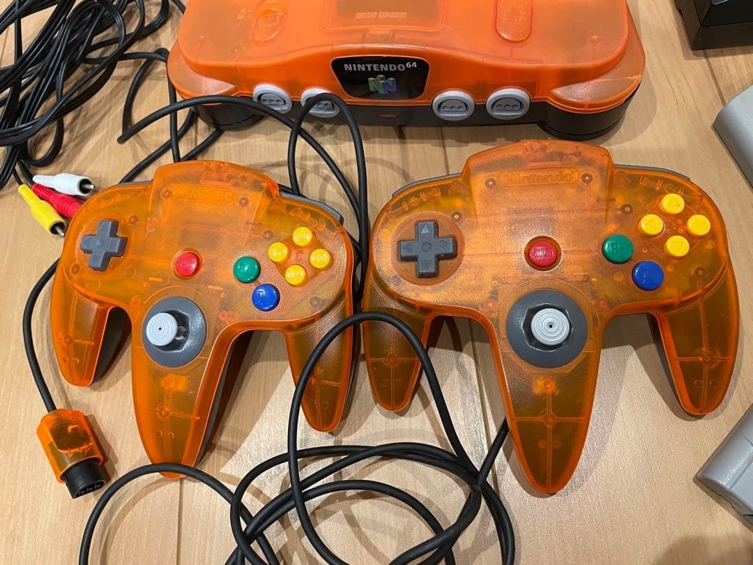 Nintendo 64 Daiei Hawks Clear Orange and Black Limited Console N64 Set japan