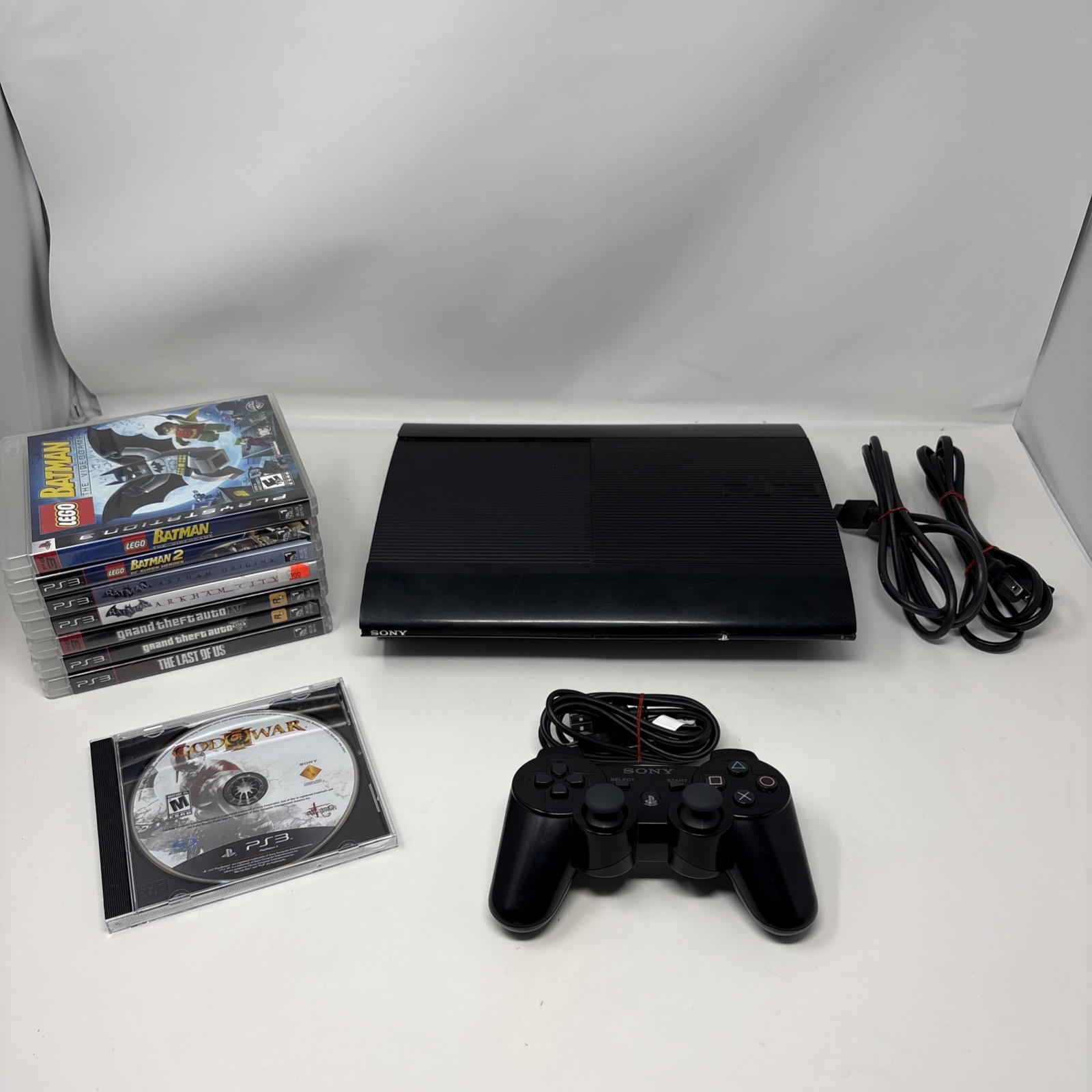Sony PlayStation 3 PS3 Super Slim 250GB Console w/ Controller & 8 Games – Tested