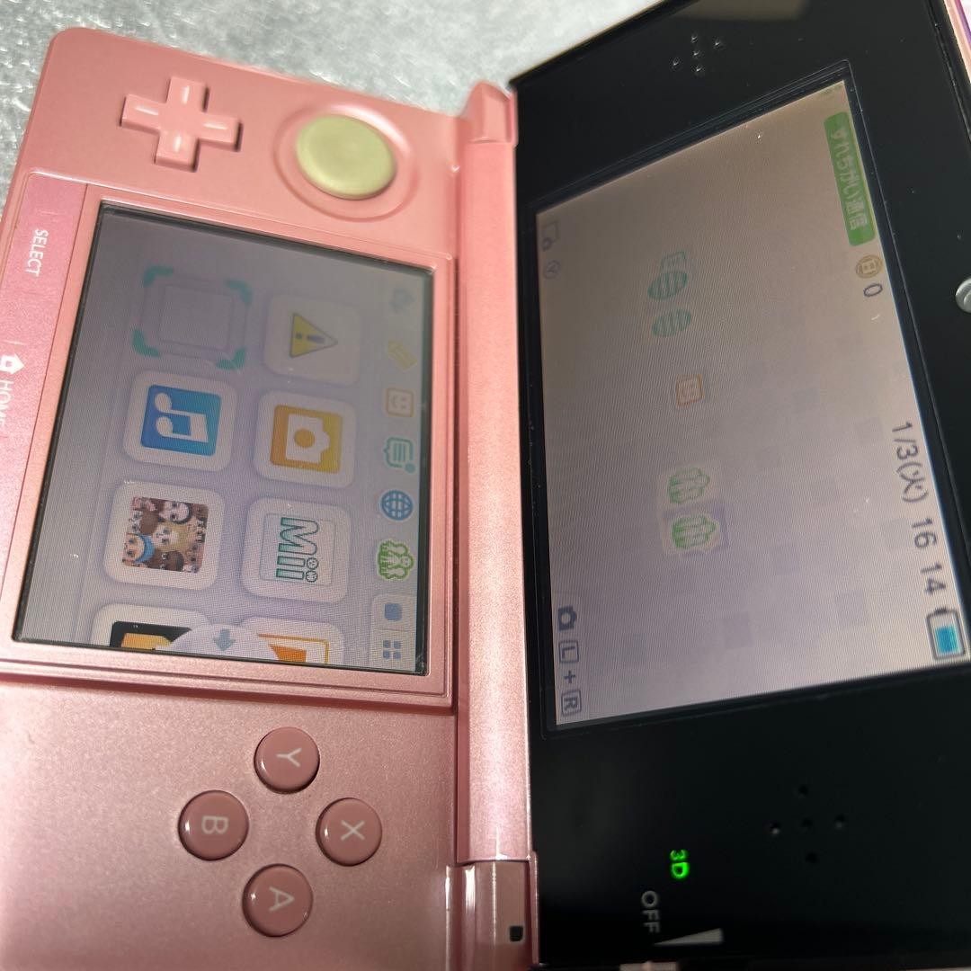 【Working 】Nintendo 3DS Console Misty Pink Charger Set – Operation ConfiRMed