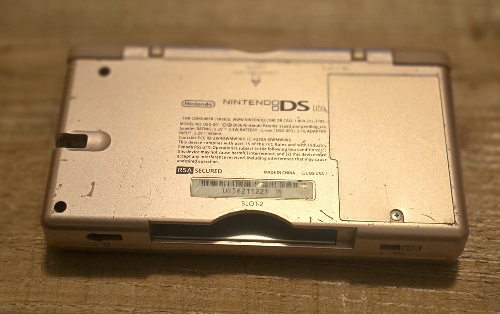 Nintendo DS Lite Console Only Metallic Rose Pink For Parts Repair Works **READ**