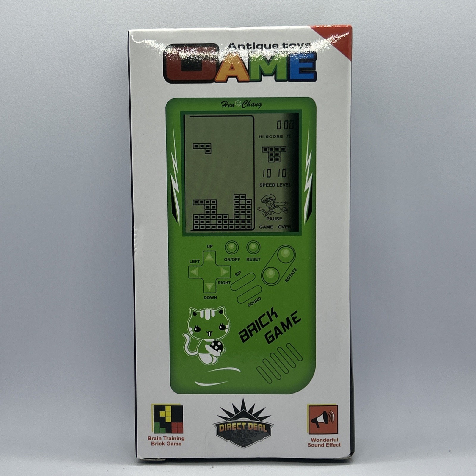 Retro Handheld Game Console 9999 Games -Blue with Adjustable Difficulty & Speed!